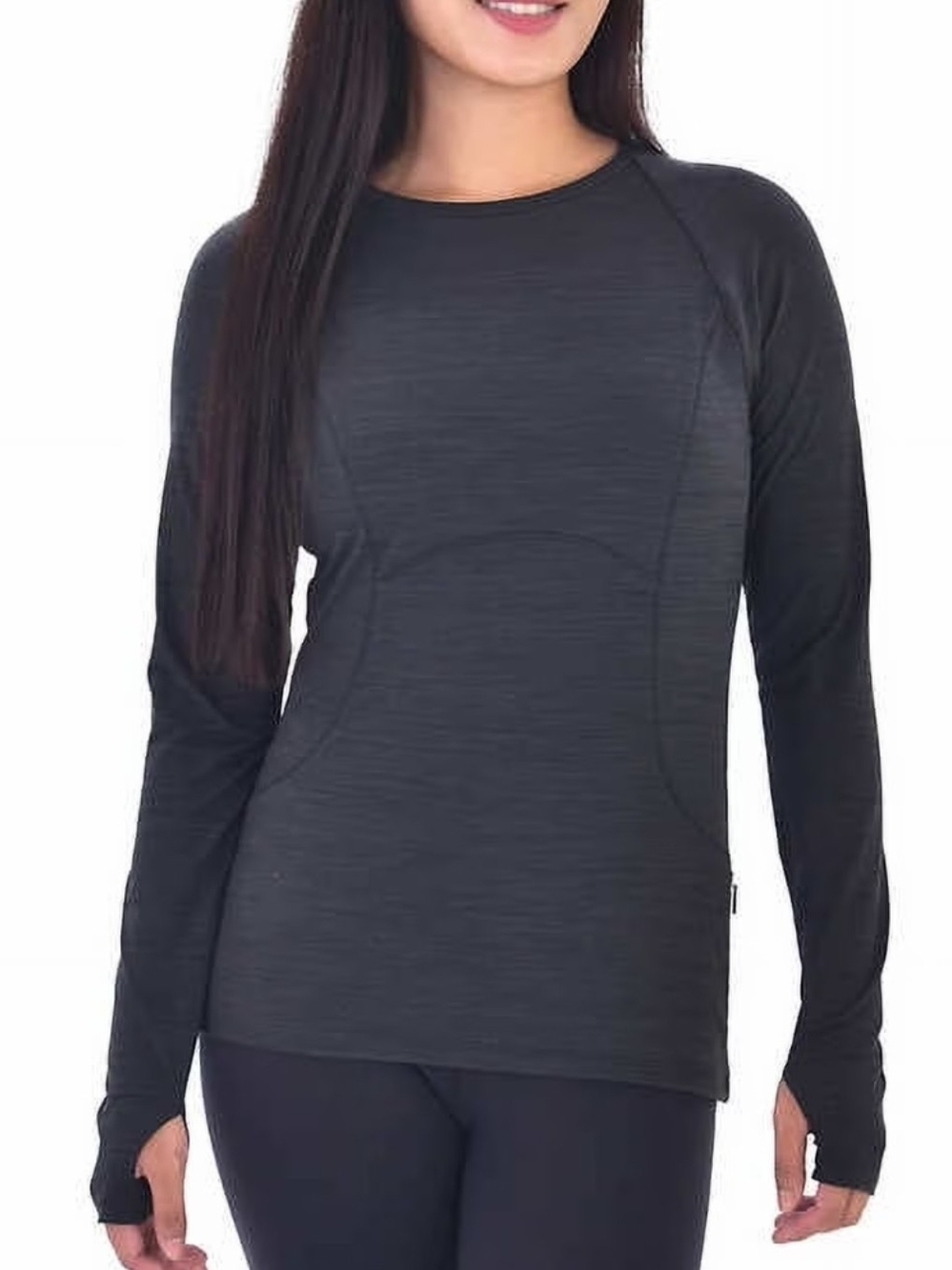 Spyder Women's Long Sleeve Crewneck Top - Charcoal Black